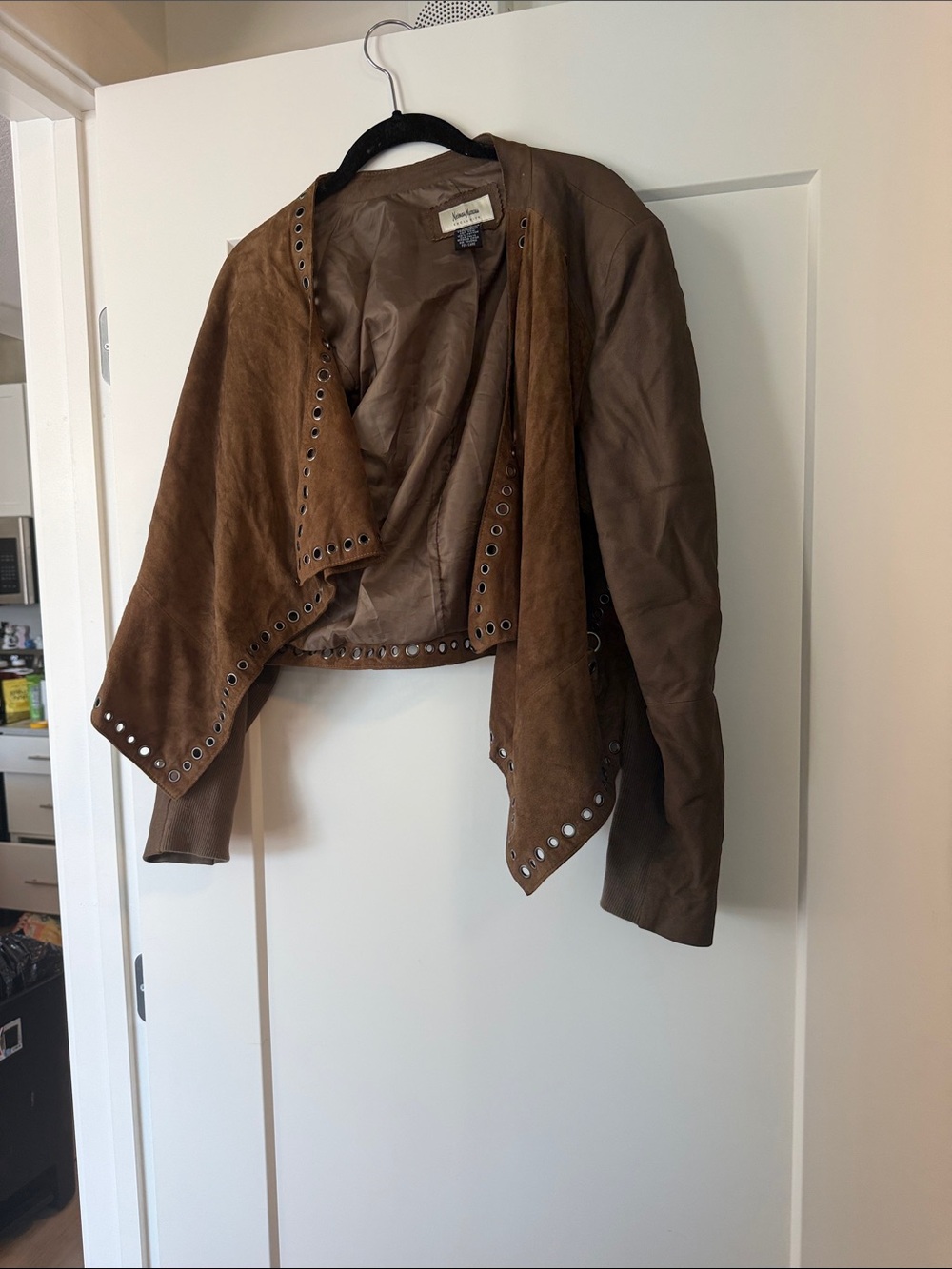 Neiman Marcus brown leather jacket